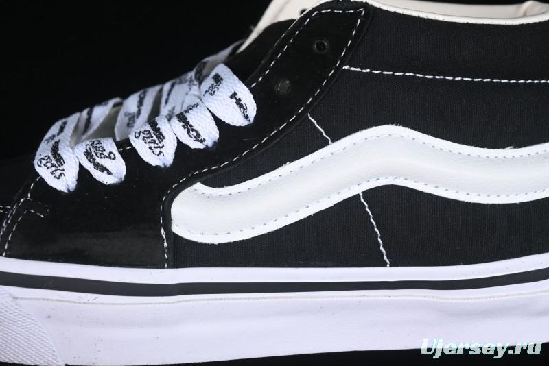 Vans HommeGirls x Vans Sk8-Mid Fashion Casual Mid-Top Canvas Sneakers with Bold Side Stripes - VN000NBNCJK