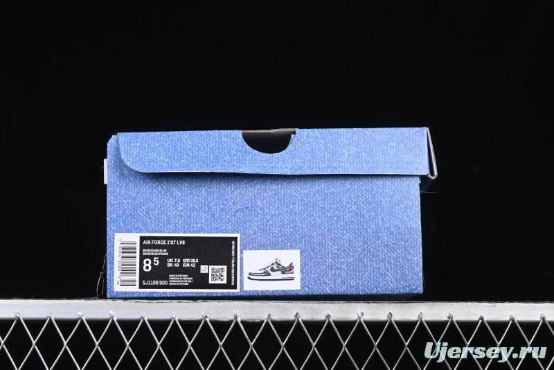 Nike Air Force 1 '07 Low Levi's Collaboration Light Blue Denim Drawstring Casual Sneakers - SJ1198-900