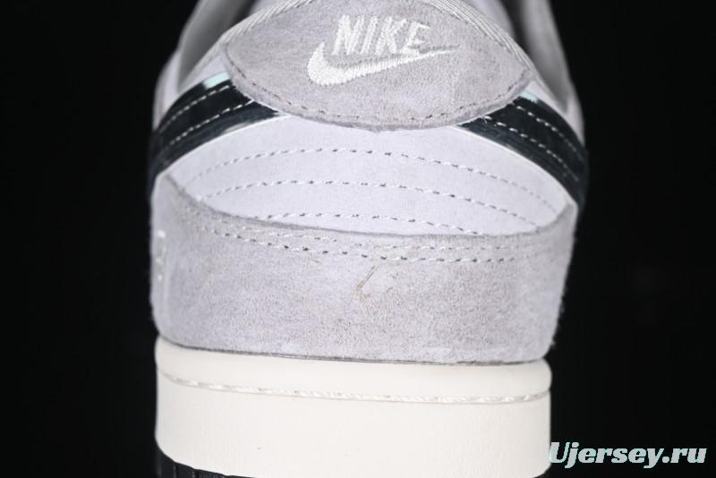 Nike SB Dunk Low Stussy Collaboration - Black Swoosh Anniversary Custom Low-Top Casual Skate Shoes - XX3168-069