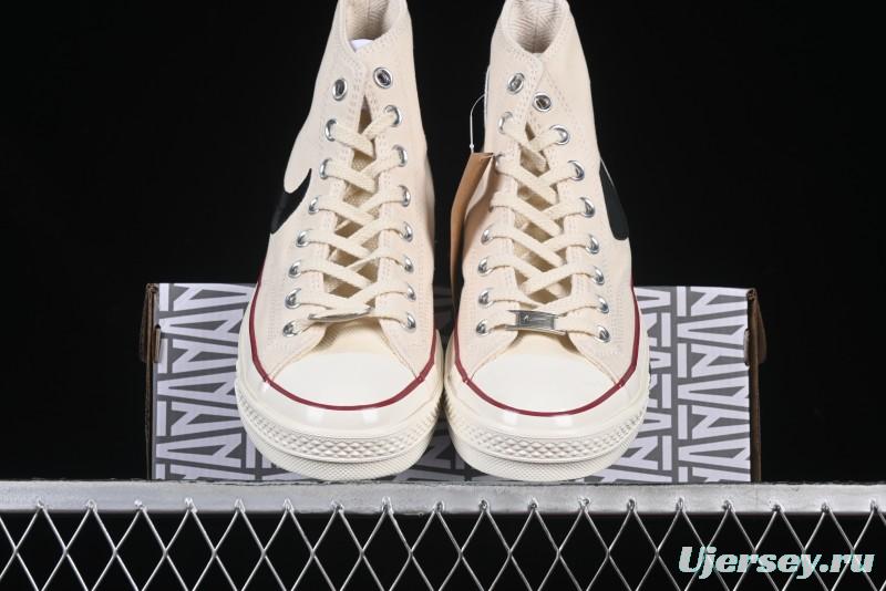 A Ma Maniere x Nike x Converse Chuck 70 High Top Sneakers with Leather and Velvet Swoosh Logo - A13388C