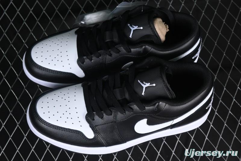Nike Air Jordan 1 Low Retro Basketball Shoes in Black and White - 553558-043