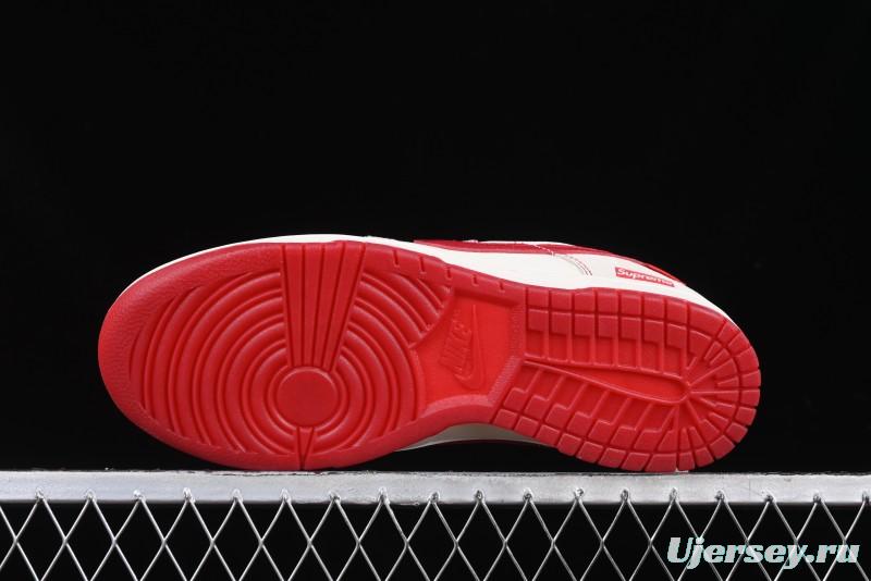 Nike SB Dunk Low Supreme Collaboration Year of the Snake Limited Edition Snake Pattern Red Swoosh Anniversary High-End Custom Low-Top Casual Skate Shoes - HH7518-029