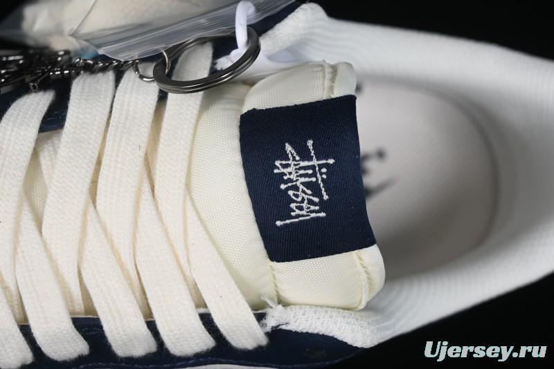 Nike Air Force 1 '07 Low Stussy Collaboration Green Embroidered Swoosh Custom Casual Sneakers - DM6688-021