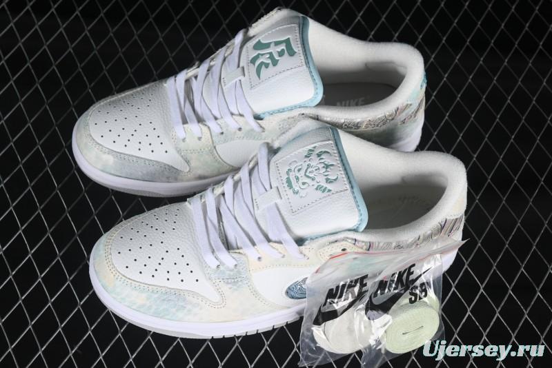 Nike Dunk Low CNY Year of the Dragon Limited Edition New Chinese Style Custom Steam Puppet - Third Prince White Aobing SB Low-top Casual Sneakers - DV0831-101