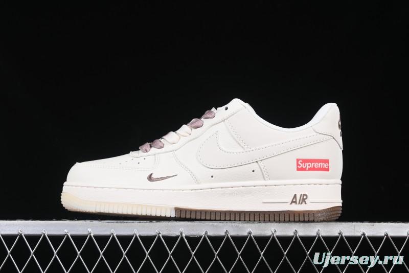 Nike Air Force 1 '07 Low Supreme Collaboration - Beige/Brown Colorway Low-Top Casual Sneakers BB7577-215