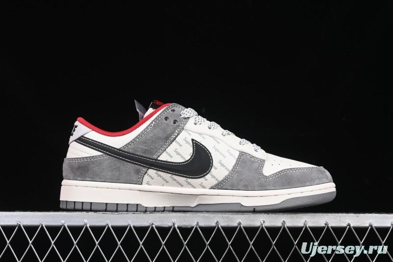 Nike SB Dunk Low Supreme Collaboration Bullet Screen Black Check Anniversary Customized Low-Top Casual Sneakers - FC1688-208