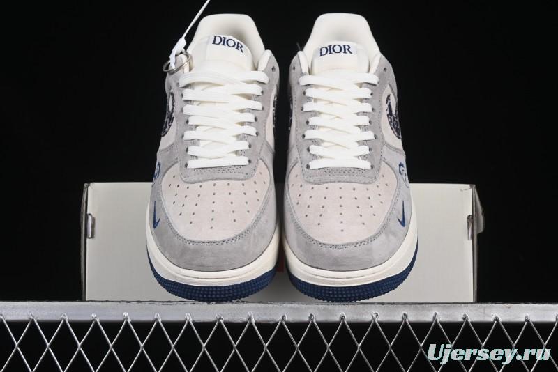 Nike Air Force 1 '07 Low Dior Collaboration Grey Blue Ghost Face Casual Sneakers - KK1988-044