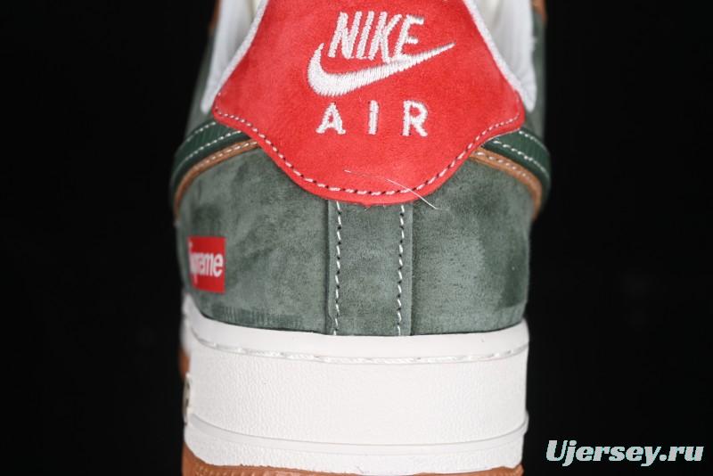 Nike Air Force 1 '07 Low Supreme Year of the Snake Limited Edition Green Brown Double Swoosh Casual Sneakers - DM6688-025