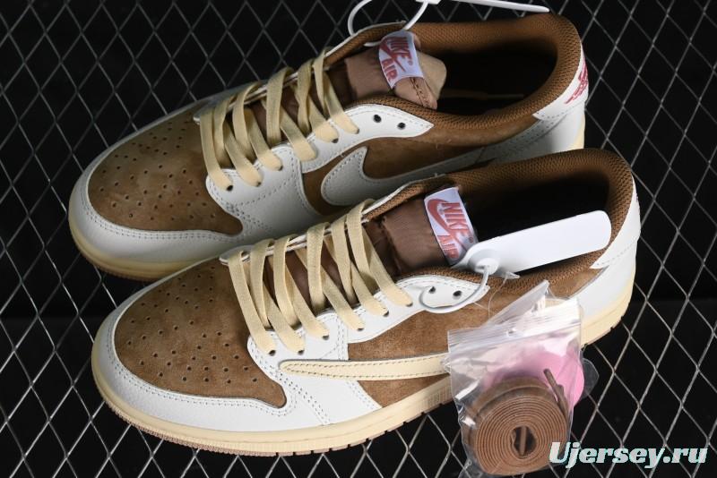 Nike Travis Scott x Air Jordan 1 Low OG AJ1 Reverse Swoosh Sneakers - DM7866-106