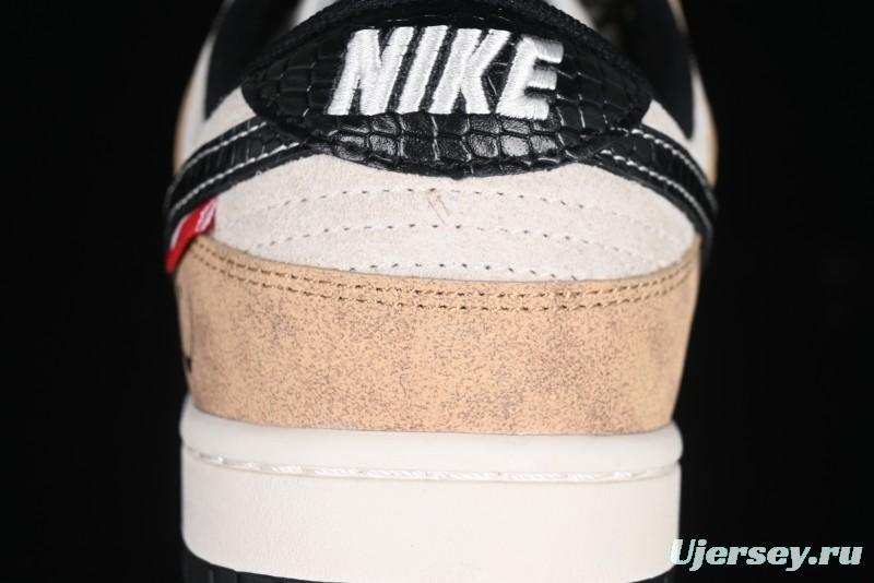 Nike SB Dunk Low Year of the Snake Wheat Black Swoosh Anniversary Custom Low-Top Casual Skate Shoes - YX5066-267
