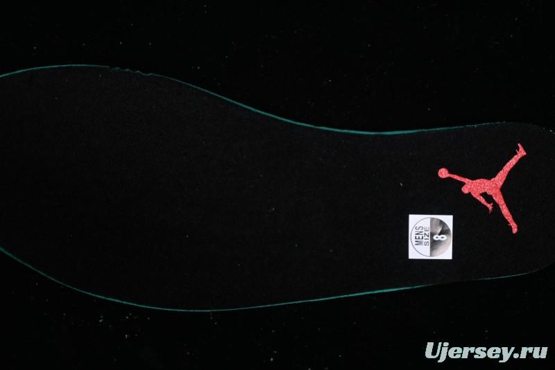 Nike Air Jordan 4 Remastered Retro Sneakers in White Green with Gum Sole - FQ7939-007