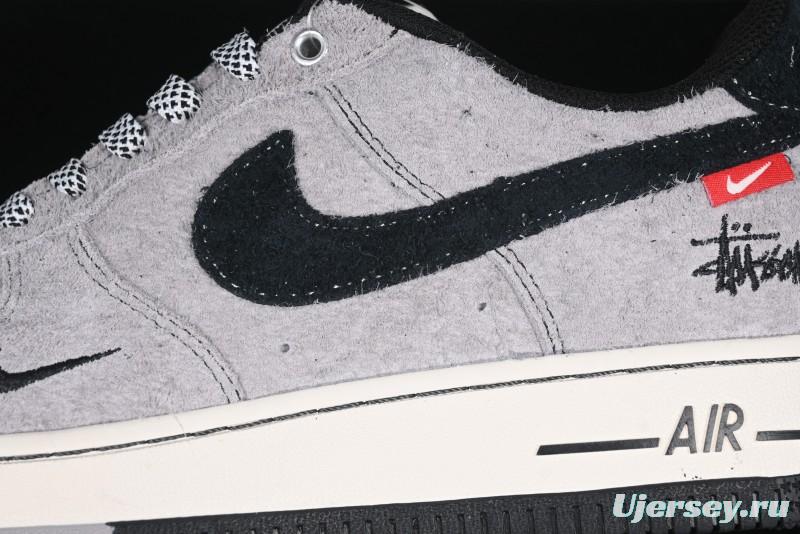 Nike Air Force 1 '07 Low Stussy Collaboration - Suede Grey Low-Top Casual Sneakers - SJ6698-018
