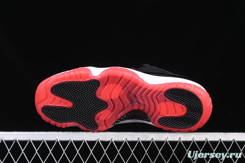 Nike Air Jordan 11 Low Bred Basketball Shoes with Patent Leather and Carbon Fiber - FV5104-006
