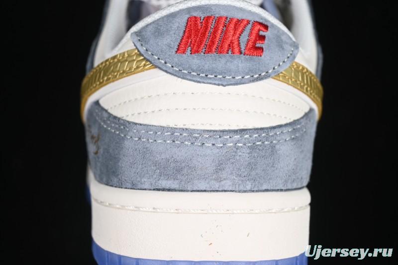 Nike SB Dunk Low Year of the Snake Limited Edition - Gold Snake Anniversary Custom Low-Top Casual Sneakers - XX3168-116
