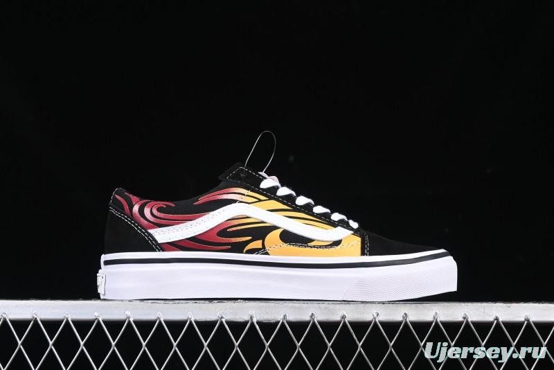 Vans Old Skool Flame Red Low-Top Casual Skate Shoes - VN000CQDBA5