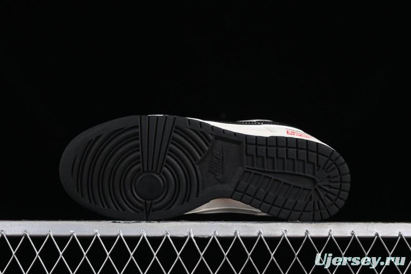 Nike Supreme x SB Dunk Low Stone Island Collaboration - Beige Black Starry Sky Anniversary Custom Low-Top Casual Skate Shoes - BB9866-003