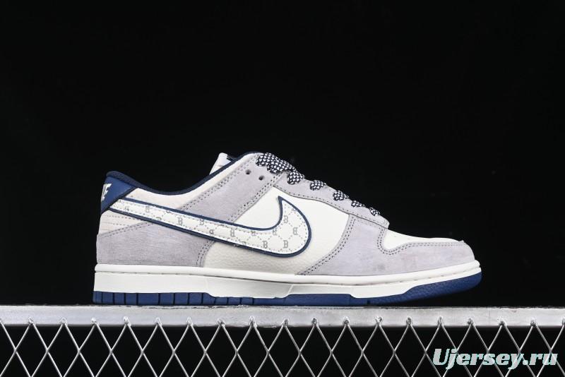 Nike SB Dunk Low MLB Collaboration Embroidered Blue Logo Anniversary Custom Low-Top Casual Skate Shoes - DJ2024-092