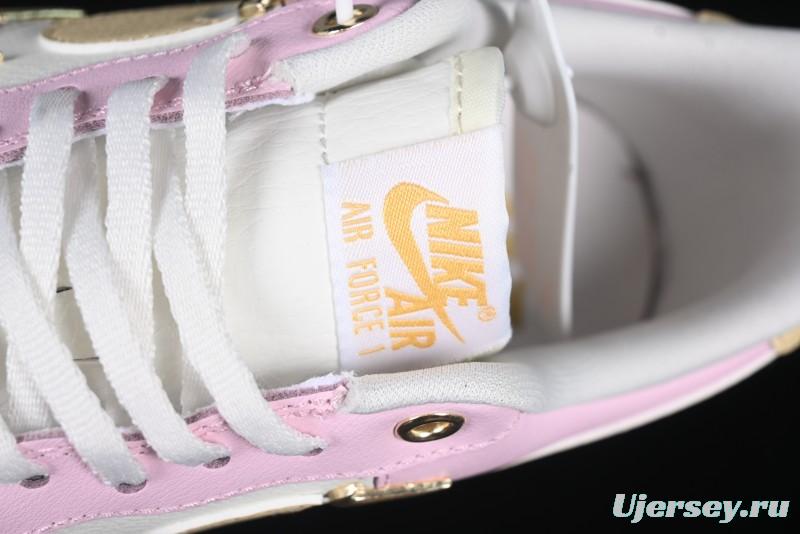 Nike Air Force 1 '07 Low White Pink Swoosh Casual Sneakers - IB2574-600