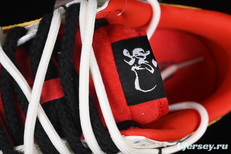 Nike SB Dunk Low Year of the Snake Series Beige Red Yellow Swoosh Anniversary Custom Low-Top Casual Skate Shoes - YX5066-265