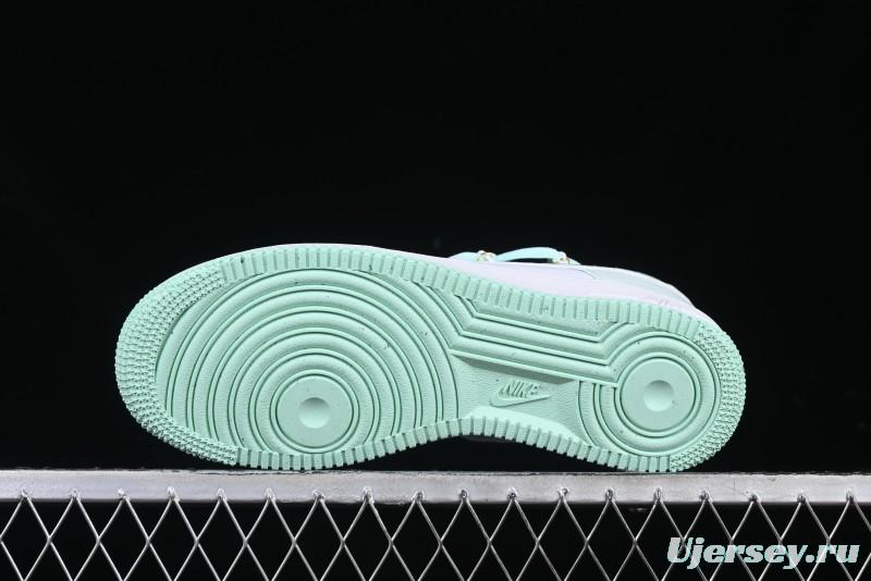 Nike Air Force 1 '07 Low Gold-Inlaid Jade Casual Sneakers with Strap - XV7981-476