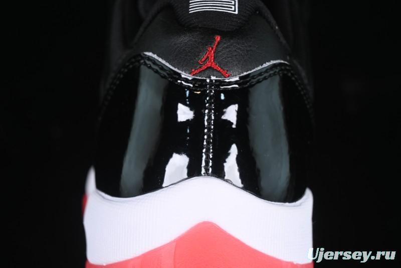 Nike Air Jordan 11 Low Bred Basketball Shoes with Patent Leather and Carbon Fiber - FV5104-006