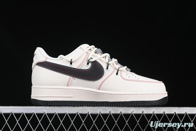 Nike Air Force 1 '07 Low Supreme Collaboration - Beige Red Lace-Up Low-Top Casual Sneakers SJ1198-104