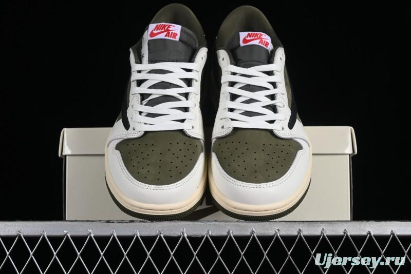 Nike Travis Scott x Air Jordan 1 Low OG AJ1 Reverse Swoosh Sneakers - DM7866-200