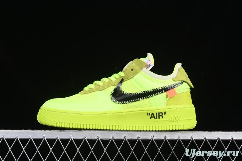 Nike Off White x Air Force 1 Low OW Collaboration Transparent Yellow Sneakers - AO4606-700