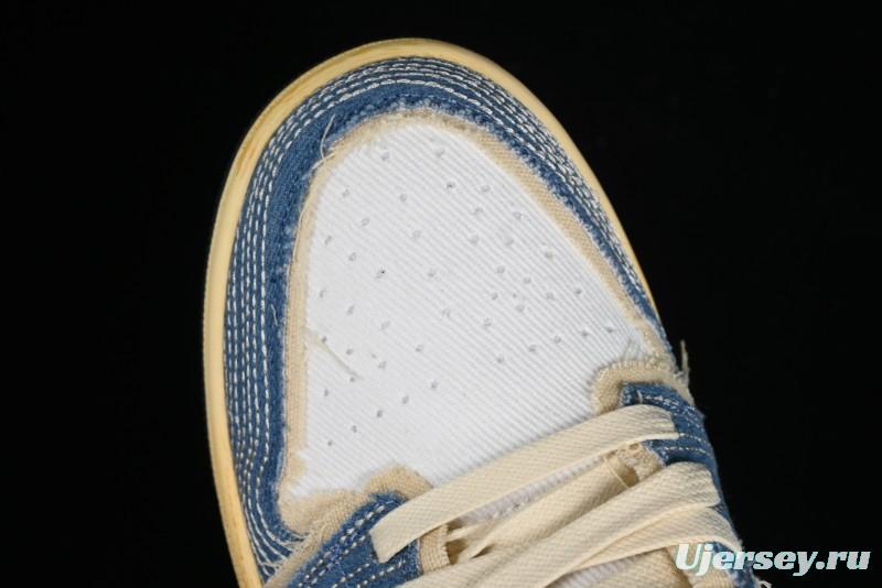 Nike Air Jordan 1 Low SE "WRMK" AJ1 Sashiko Stitch Low-Top Casual Sneakers - FN7670-493