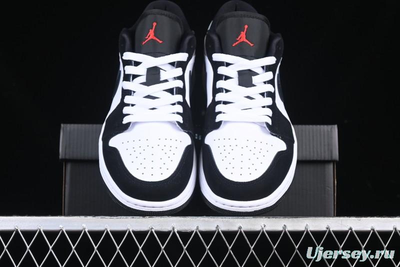 Nike Air Jordan 1 Low Retro Casual Sneakers with Black Swoosh - HF3148-106