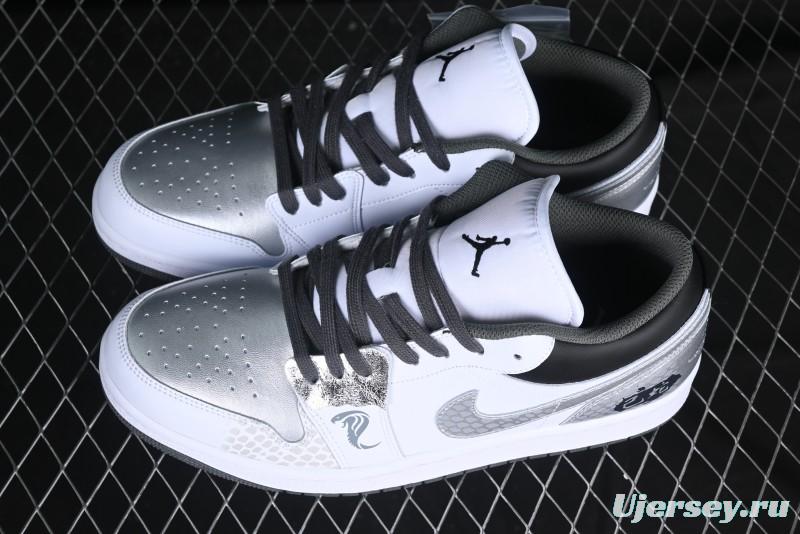 Nike Air Jordan 1 Low AJ1 Snake Year Custom Low-Top Culture Basketball Shoes - 553558-152