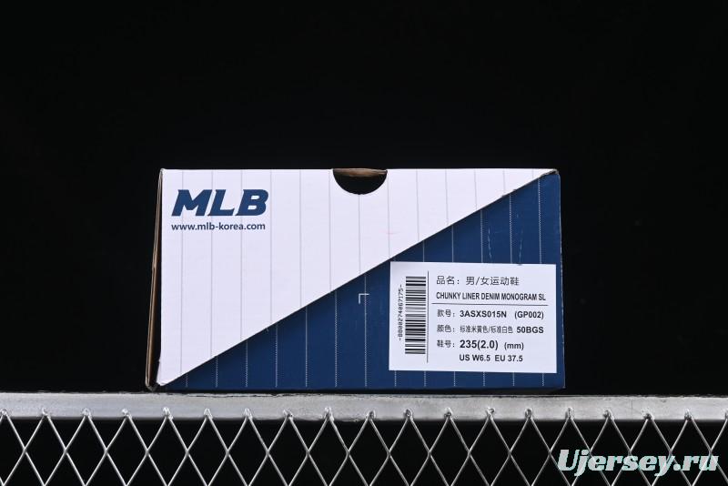 New York Yankees MLB Chunky Liner Denim Monogram SL Platform Sandals - 3ASXS015N50BGS