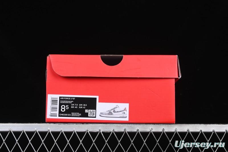 Nike Air Force 1 '07 Low The North Face Collaboration Year of the Snake Limited Edition Silver Snake Casual Sneakers - CH6336-521