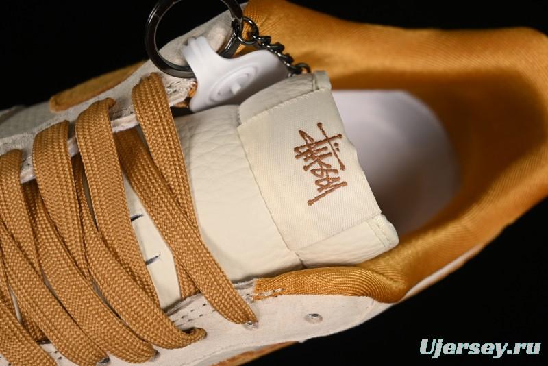 Nike Air Force 1 '07 Low Stussy Collaboration - Wheat Pig Leather Low-Top Casual Sneakers - HD1968-020