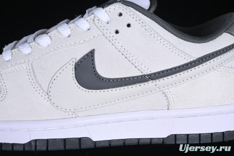 Nike Dunk Low 85 Double Swoosh White Grey SB Low Top Casual Skate Shoes - HV1800-101