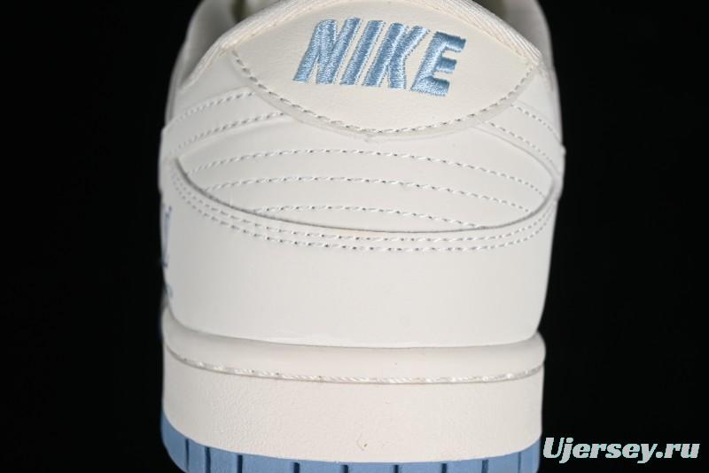 Nike SB Dunk Low LV Collaboration - Double Swoosh Beige Blue Anniversary High-End Custom Low-Top Casual Skate Shoes - XX2025-308