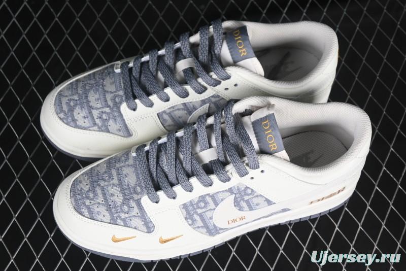 Nike SB Dunk Low Dior x Stone Island Triple Collaboration - Anniversary High-End Custom Low-Top Casual Sneakers - DM6868-043