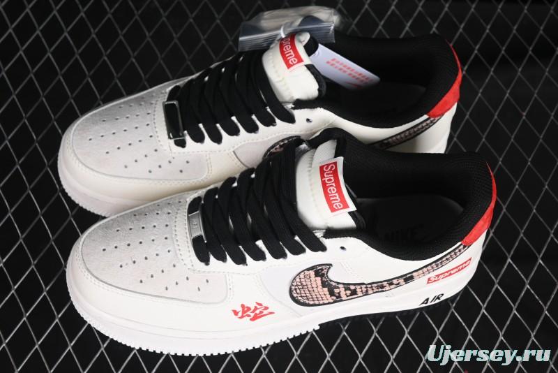 Nike Air Force 1 '07 Low Supreme Snake Year Limited Edition Basketball Shoes with Python Swoosh - DM6688-026