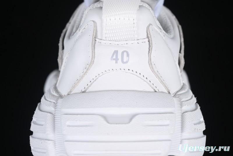 Balenciaga Monday Leather Round Toe Lace-Up Low-Top Lifestyle Sneakers - WDTSC9110