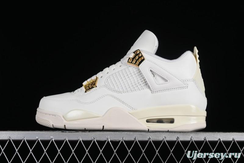 Nike Air Jordan 4 Retro Sneakers with Metallic Gold Design - AQ9129-170