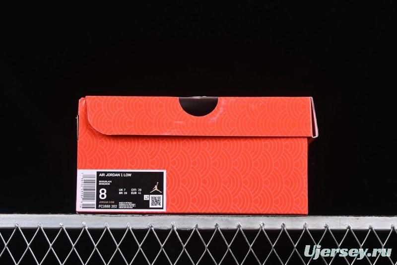 Nike Air Jordan 1 Low Retro Basketball Shoes with Custom Stussy Grey Snake Design - FC1688-202