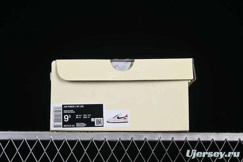 Nike Air Force 1 '07 Low Supreme Collaboration Sneakers with Red Tab and Blue Swoosh - BB7518-021