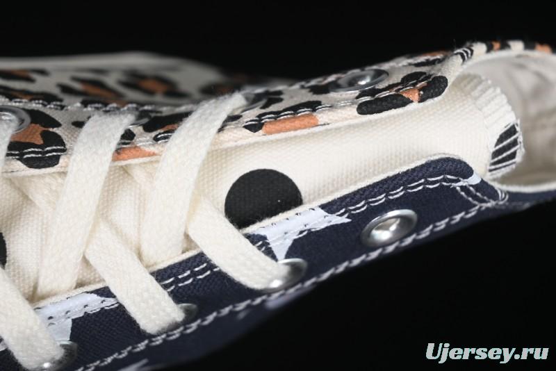 Converse x Brain Dead High Top Casual Sneakers with Mismatched Camouflage Design - A12219C