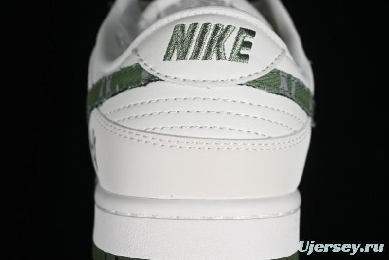 Nike SB Dunk Low MLB Collaboration - Green Denim Anniversary Custom Low-Top Casual Skate Shoes - DQ1098-345