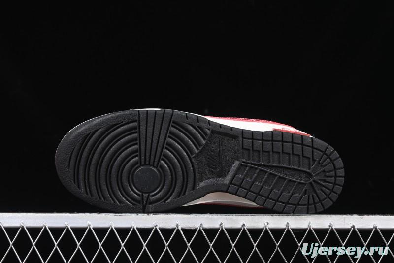 Nike SB Dunk Low Supreme Year of the Snake Limited Edition Red Black Snake Print Anniversary Custom Low-Top Casual Skate Shoes - XS1086-014