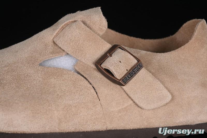 Birkenstock London BS Unisex Slip-On Comfort Shoes with Soft Suede Leather and Lambswool Insole - G.D4