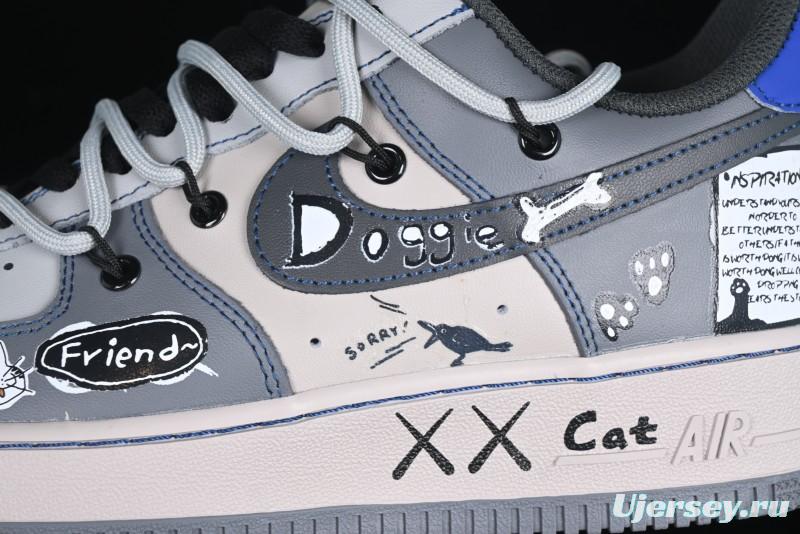 Nike Air Force 1 '07 Low British Blue Cat Casual Lace-Up Sneakers - KS6896-333