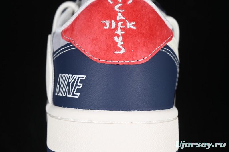 Nike Travis Scott x Fragment Design x Air Jordan 1 Low OG SP AJ1 Graffiti Drawstring Low-top Casual Sneakers - XS3186-203