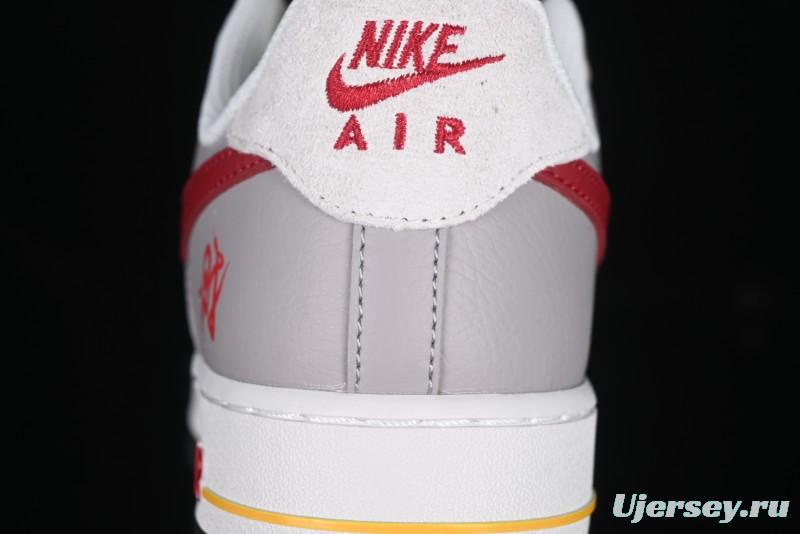 Nike Air Force 1 '07 Low Year of the Snake Limited Edition Beige Grey Red Swoosh Casual Sneakers - DM6688-029