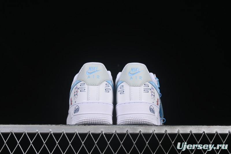 Nike Air Force 1 '07 Low Casual Sneakers with Erciyuan Hand-Painted Graffiti Lingzhu Aobing Design - HF0022-010